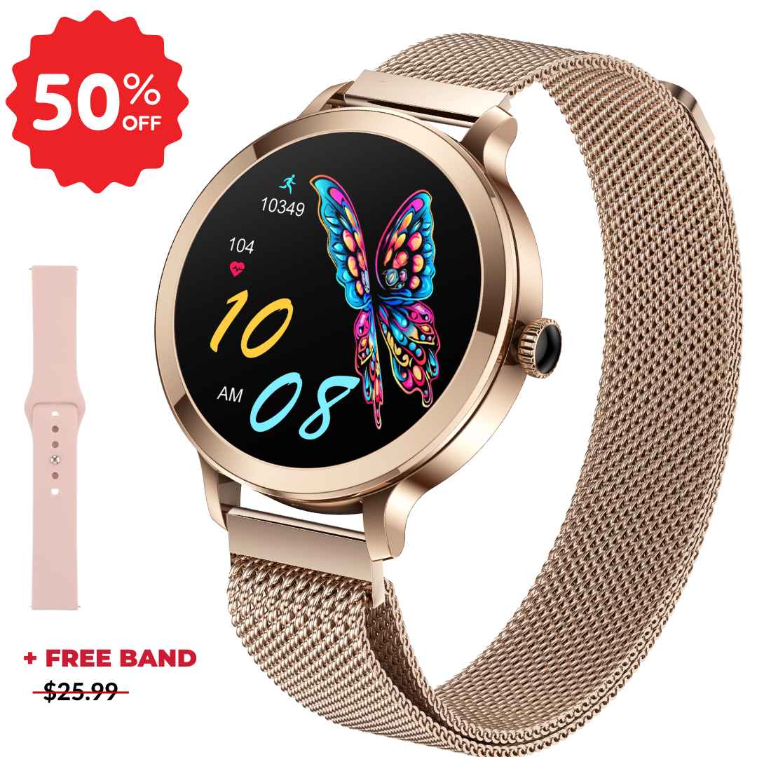 Gold Android Smartwatch Galaxy™ Gold Smartwatch – NEW Easy-On Magnetic Loop 50% OFF - Smart ...